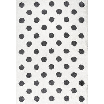 Pere Modern Charcoal Dot Shag Area Rug